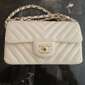 Authentic Chanel Chevron Mini Rectangular Flap